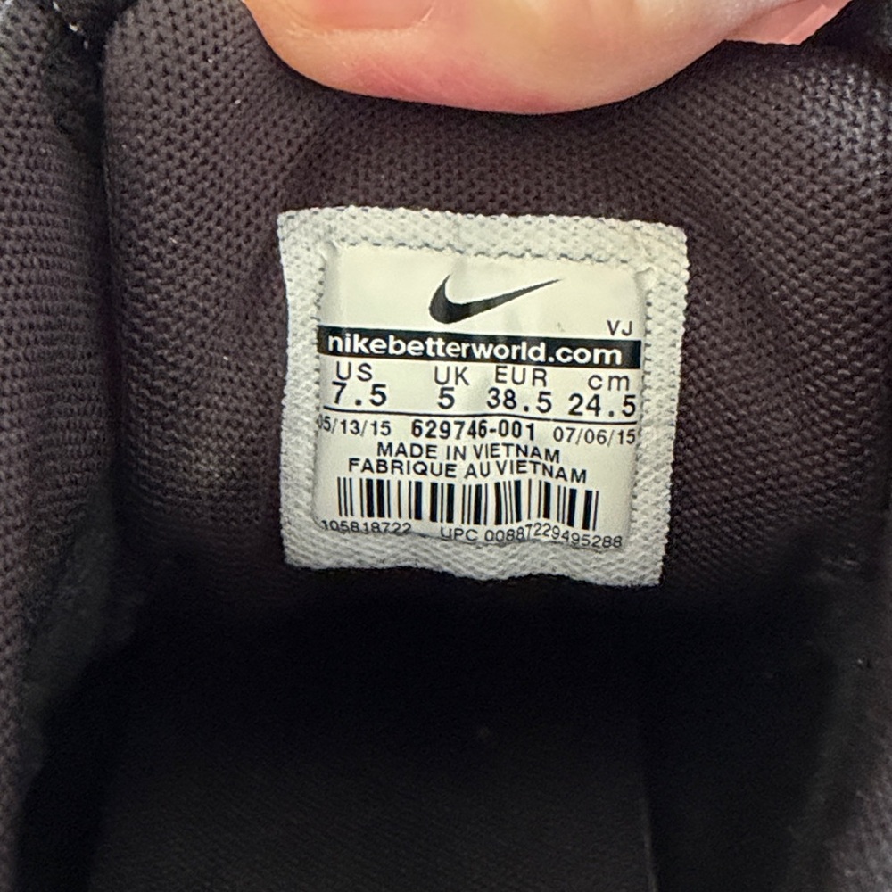 Nike Force Dunk Sky High Hidden Wedge Sneaker Shoe Black Size 7.5 - Picture 8 of 9